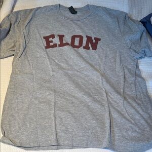 Elon Gray Crewneck T-Shirt with Maroon Logo